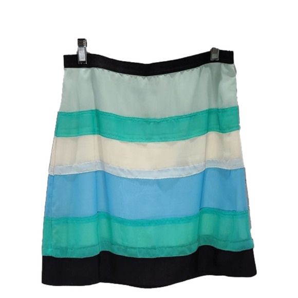 Ann Taylor multi color striped midi skirt - Picture 1 of 14